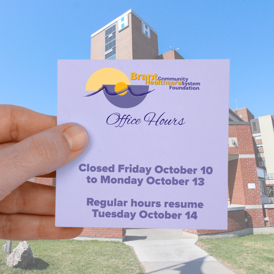 The BCHS Foundation office will be observing the following office hours for Thanksgiving Weekend:

Closed Friday October 10 to Monday October 13
Regular office hours resume Tuesday October 14

Give online anytime at bchsdonate.com