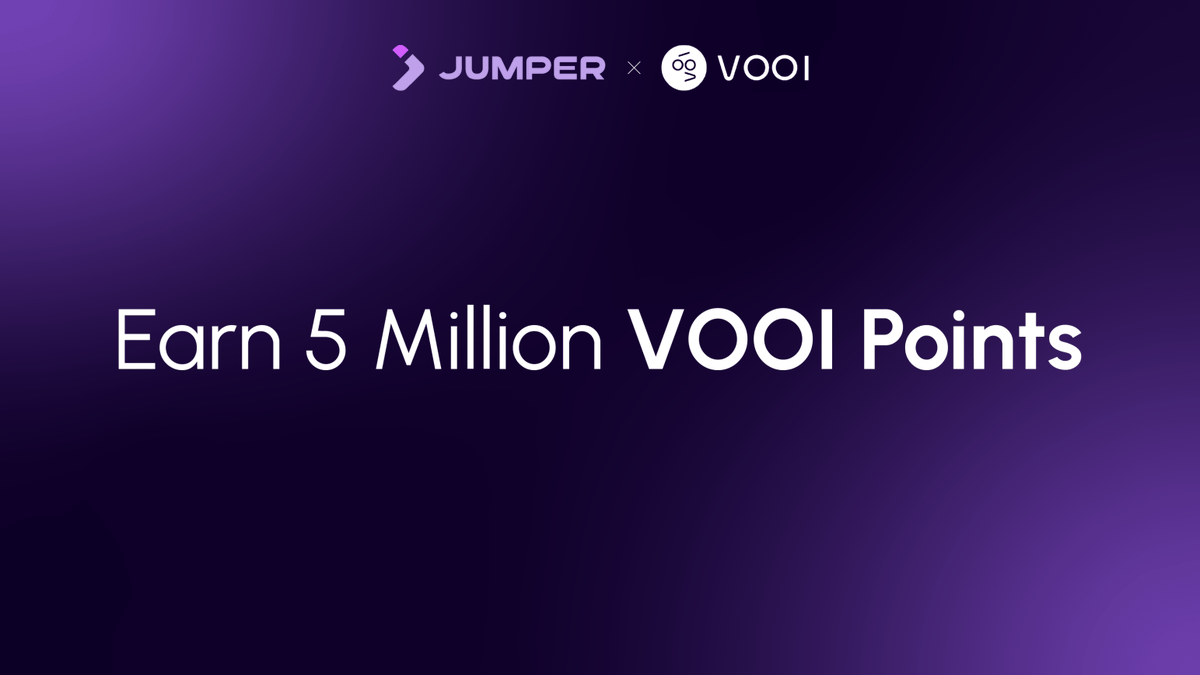 jumperapp's tweet photo. We've got 5 million @vooi_io Points exclusively for Jumpers ✦

Jumper Pass Lvl 5+ users can join the VOOI campaign and trade to earn VOOI points.

→ Trade leverage
→ Trade spot
→ Do cross-chain swaps

📅 : 24th September to 22nd October

Time to grab those points 💯 https://t.co/8fsb1xDRt2