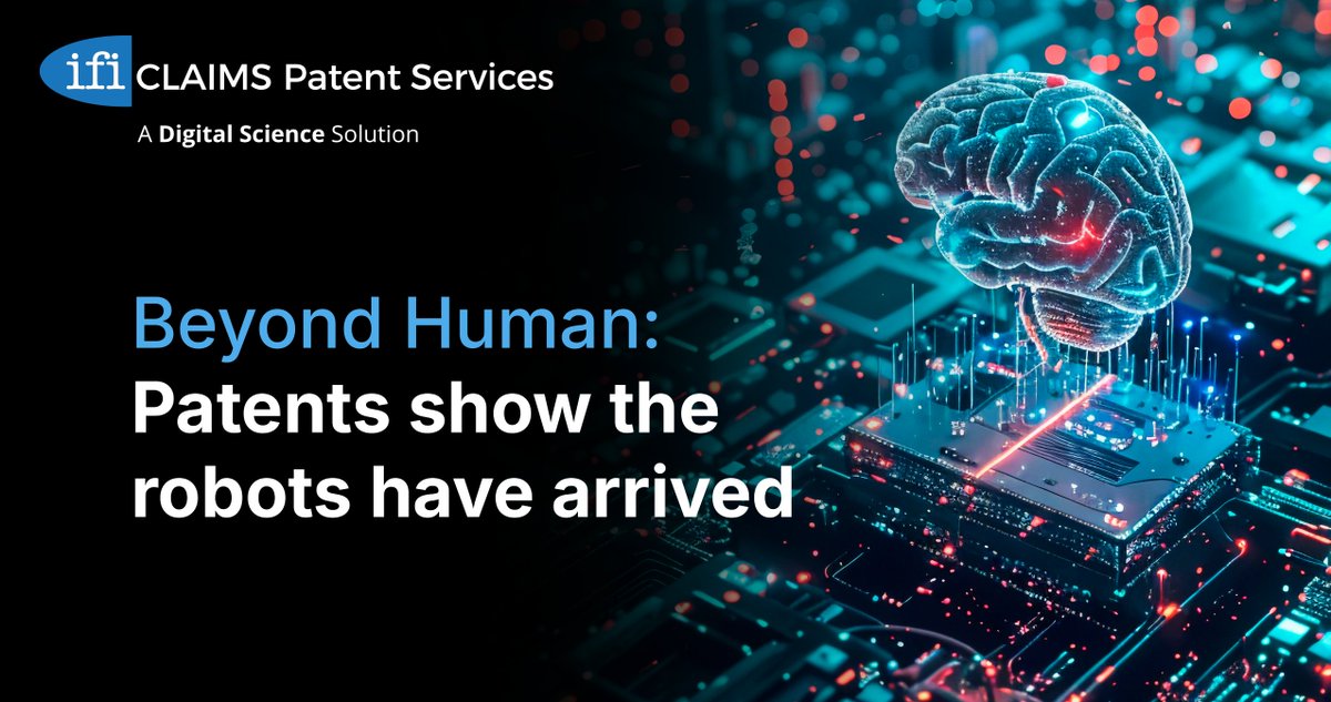 The robots are here; they’re multiplying in numerous industries and becoming more intelligent as they incorporate #AI. IFI’s report breaks down what the #patents are telling us about these machines that keep hurtling forward. Find our analysis here: ificlaims.com/news/ifi-insig…