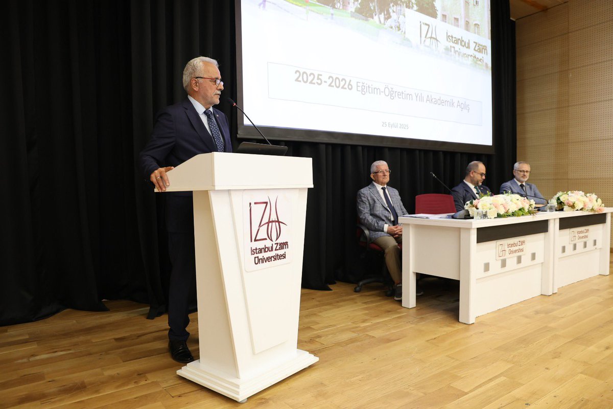 2025-2026 Güz Dönemi Akademik Genel Kurul Toplantımız Abdullah Tivnikli Konferans Salonunda gerçekleştirildi.

İZÜ Rektörü Prof. Dr. <a href="/ACAcar10/">Ahmet Cevat Acar🇹🇷</a>, Rektör Yardımcıları Prof. Dr. İbrahim Güney, Prof. Dr. <a href="/_IKucuk/">Ismail Kucuk, Ph.D.</a> ve Prof. Dr. <a href="/erhanicener/">Erhan İÇENER</a>’in yanı sıra İZÜ Genel Sekreteri Dr. Fatih