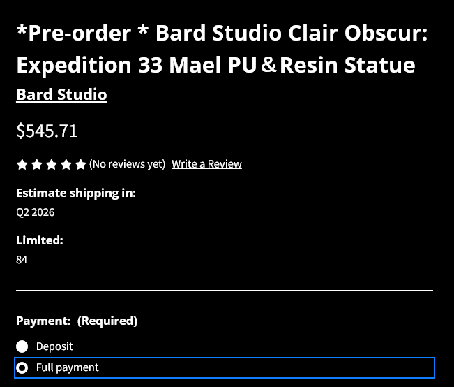CrimsonKaze's tweet photo. @K3FK4N @Pirat_Nation I believe that is just the Deposit. When you select the "Full Payment" option, it comes out to around $550. https://t.co/WABz7xO4qy