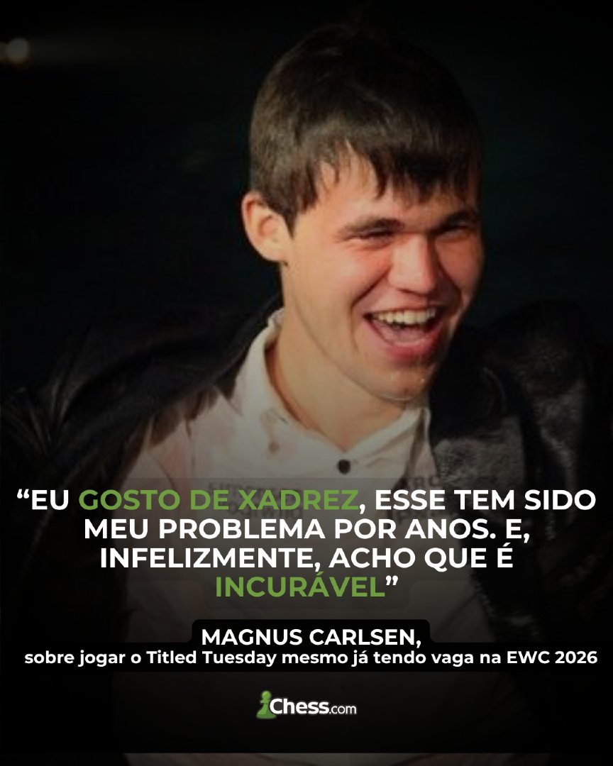 chesscom_pt's tweet image. Nós realmente esperamos que seu cenário seja incurável, Magnus!

#xadrez #magnuscarlsen #frases