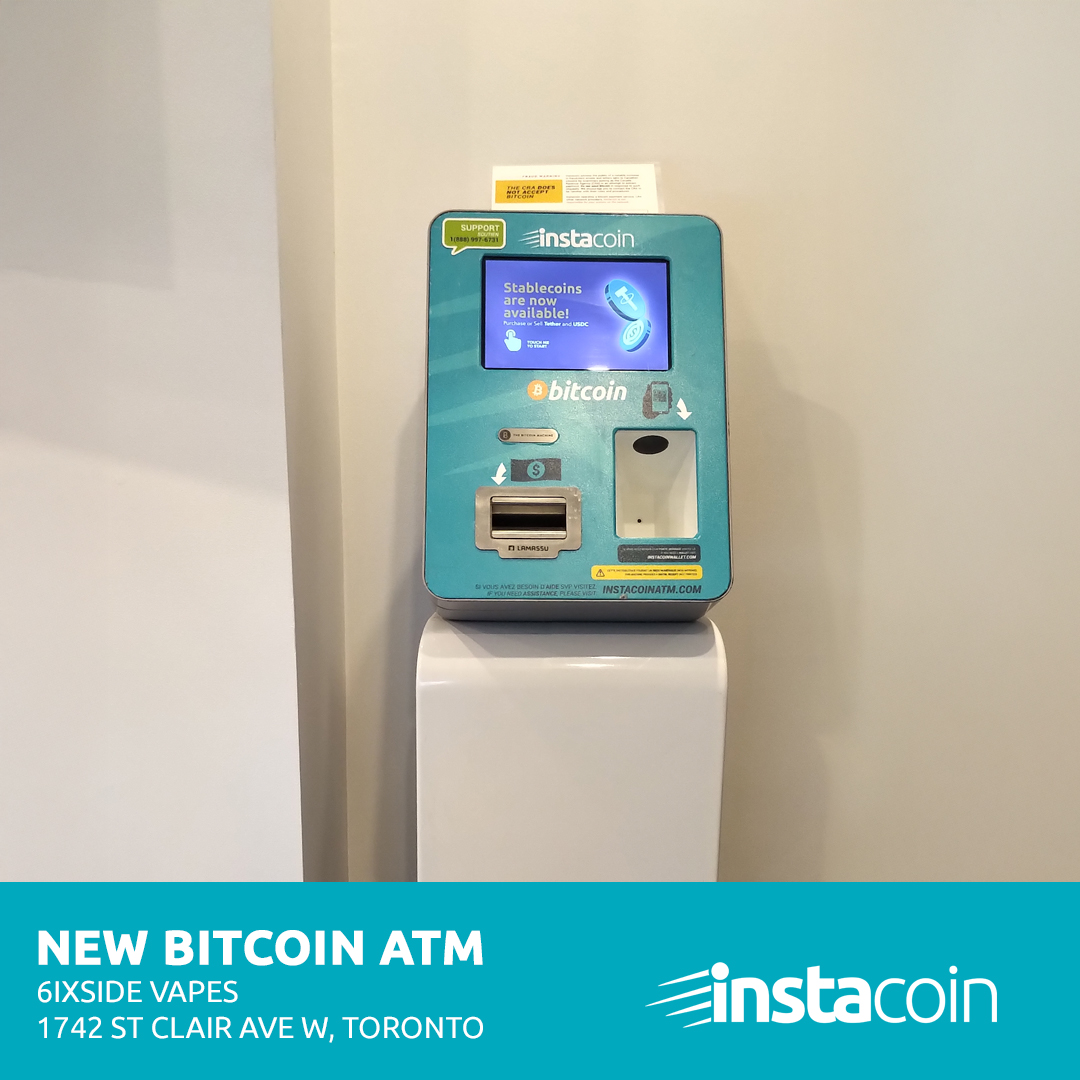 New Bitcoin ATM @ 6ixSide Vapes (📍 1742 St Clair Ave W, Toronto). Buy 8 cryptocurrencies with cash:   instacoinatm.com/bitcoin-toront…