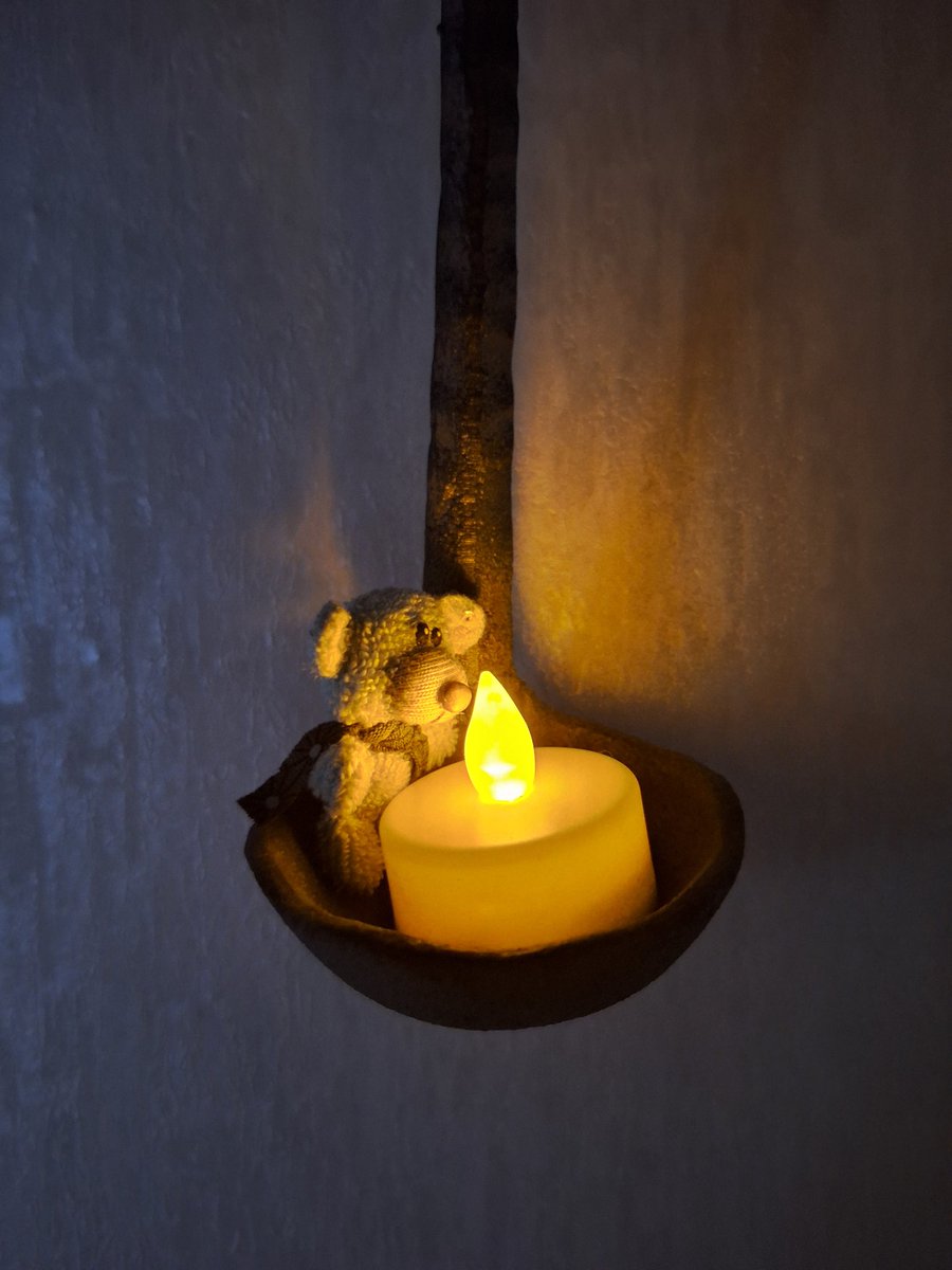 Bärtel hat heute dabei geholfen die Leuchterunde zu machen. 
Nachdem es seit gestern durchregnet haben wir nun die Gemütlichkeit eingeschaltet.