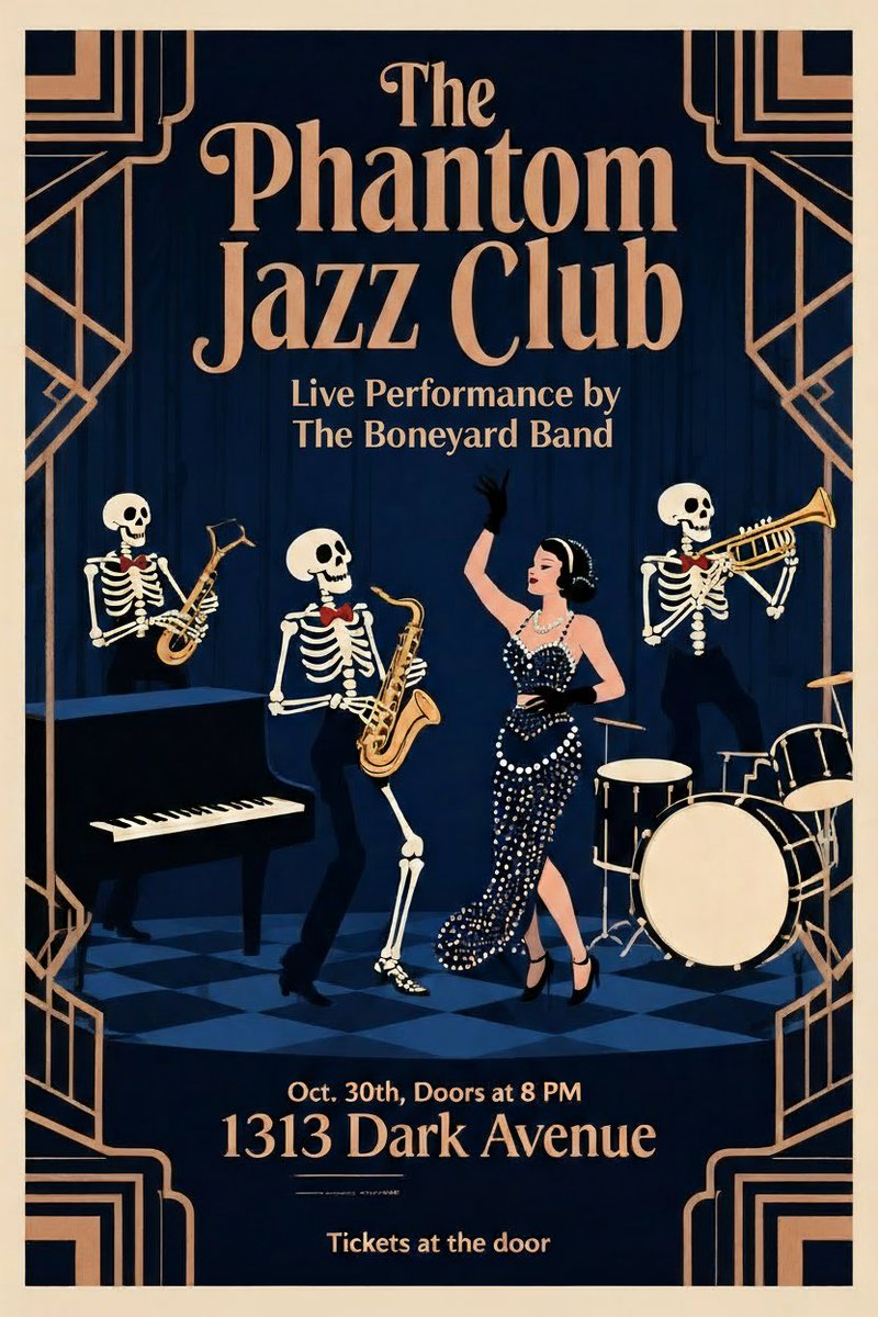 mew4design's tweet image. Halloween’s on the way 👻
Moew Designers have brewed up a set of vintage party invitations with Mew.Design—think Art Deco sparkle &amp;amp; Gothic chills.
If you like them, tap ❤️ + RT!
Explore all 35+ designs + prompts → bit.ly/3IuE3bK