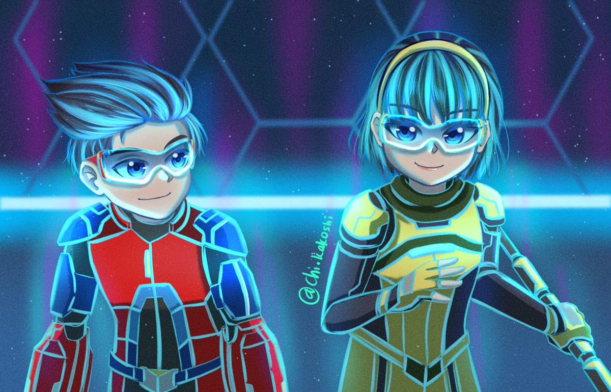 Chikakoshi7's tweet image. Blue Override Duo 
#ejenali #ejenalithemovie2 #eatm2 #ejenalicia