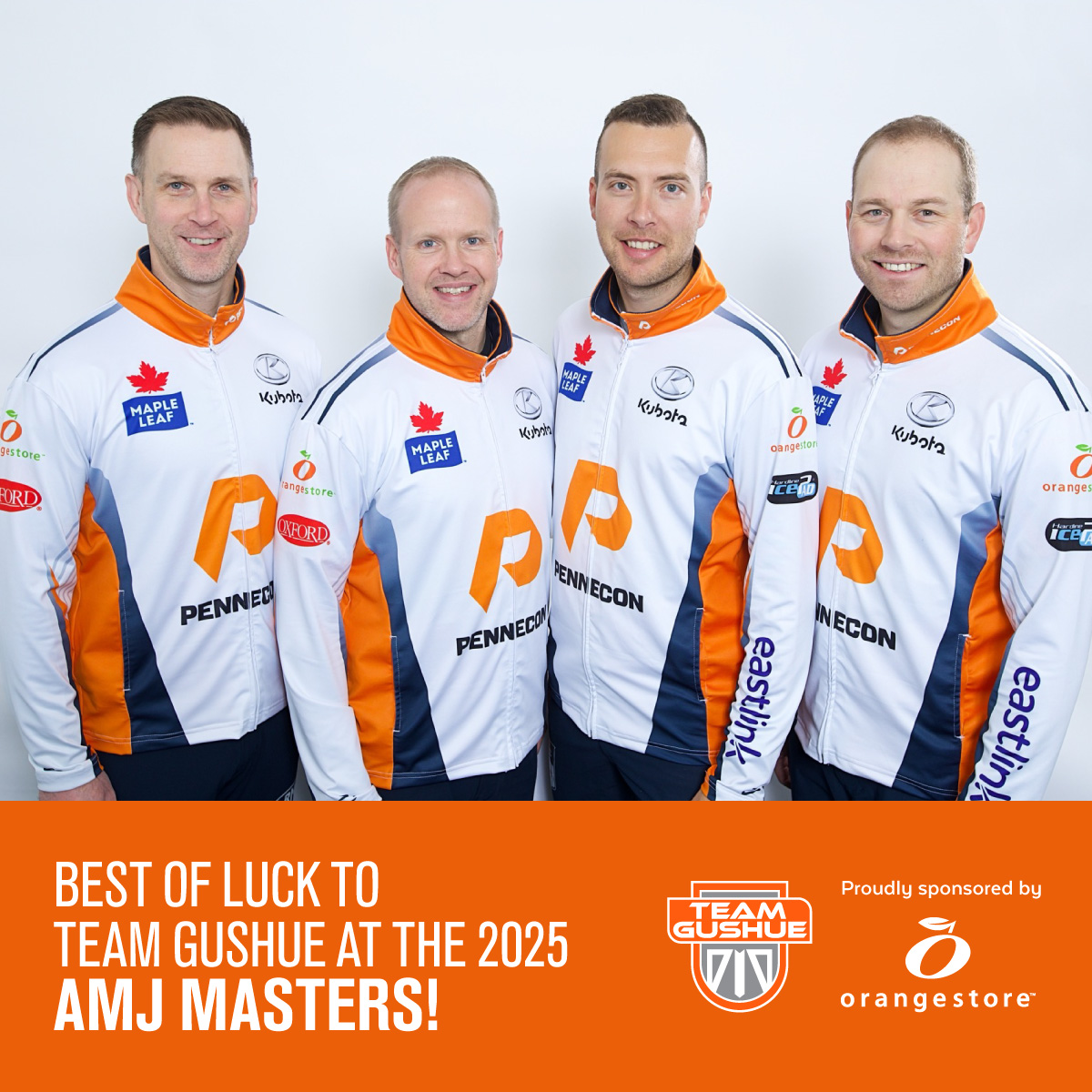 Orange_Store's tweet image. Best of luck to @TeamGushue at the 2025 AMJ Masters! We’re cheering you on every end and every shot. Your hard work and skill make Newfoundland proud. #TeamGushue #ProudSponsor #NLProud