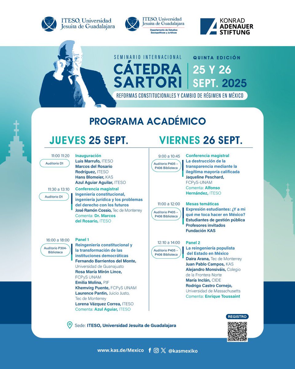 🚨¡Hoy inicia el Seminario Internacional #CátedraSartoti en <a href="/ITESO/">ITESO</a>! Acompáñanos en este espacio de reflexión y diálogo académico.