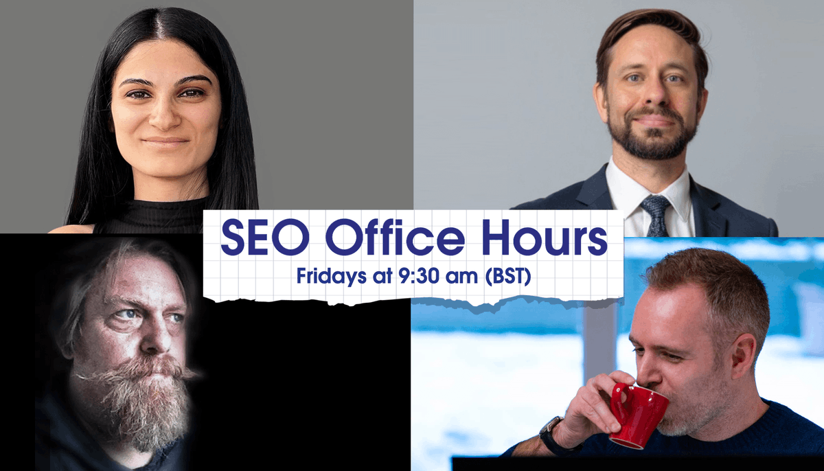 Good_Signals's tweet image. TOMORROW LIVE! We’ve got ⭐️ Bengü Sarıca Dinçer (@bngsrc) and ⭐️ Geoff Meakin (@GeoffMeakin1) for SEO Office Hours, alongside Simon Cox and @MichaelChidzey, this Friday at 9:30 am (BST). To join live, head over to our website to get the invites added to your calendar 📅.…
