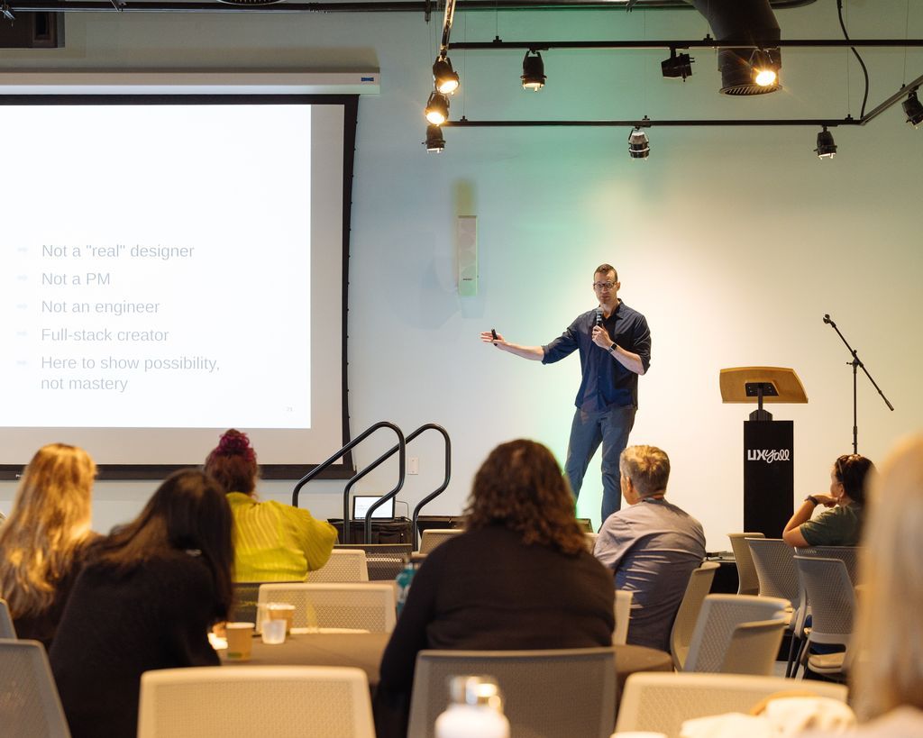 UX Y’all Conference (@uxyall) on Twitter photo “Prototypes are no longer the end of the road for designers.”
Dave Sonders demonstrated how AI tools can break down barriers between design and development, empowering UX professionals to build functional solutions themselves.
#UXYall2025 #DesignConference
📸 <a href="/tommycoyote_/">TOMMY COYOTE</a> “Prototypes are no longer the end of the road for designers.”
Dave Sonders demonstrated how AI tools can break down barriers between design and development, empowering UX professionals to build functional solutions themselves.
#UXYall2025 #DesignConference
📸 <a href="/tommycoyote_/">TOMMY COYOTE</a>