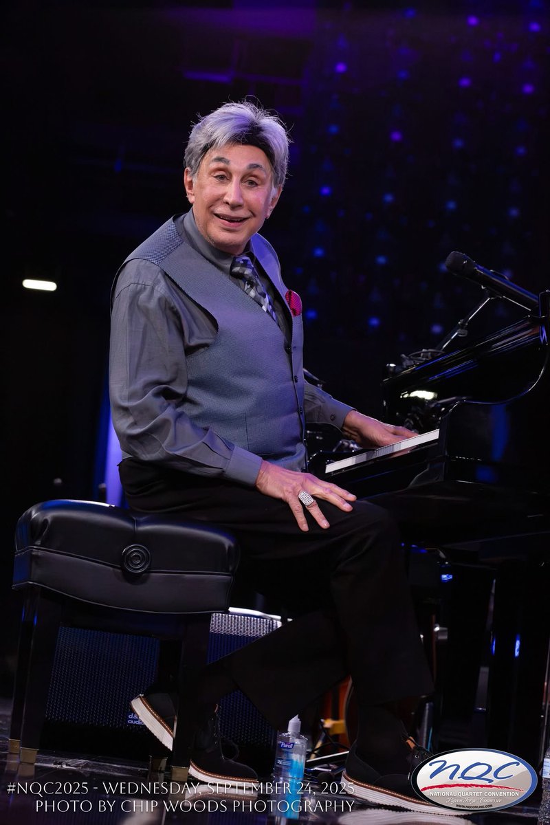 NQConline's tweet image. Wednesday night photo recap! Pictured: The Booth Brothers, Jim &amp;amp; Melissa Brady, Tribute and Dino. #nqc2025 #gospelmusic