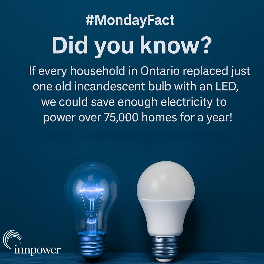 InnPower_'s tweet image. 💡 A brighter choice for Ontario! Swapping just one old bulb for an LED can power change for thousands of homes — and save you money too. 🌍✨ #DYK #LED