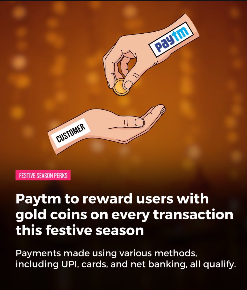 binodthegreat's tweet photo. Paytm now has 1% gold coins incentive when making payments!

Follow the Wealth Insights ✅ channel on WhatsApp: https://t.co/gDnHgMLBMT

#paytmkaro #Savemoney #Sip https://t.co/CuS96rMw4w
