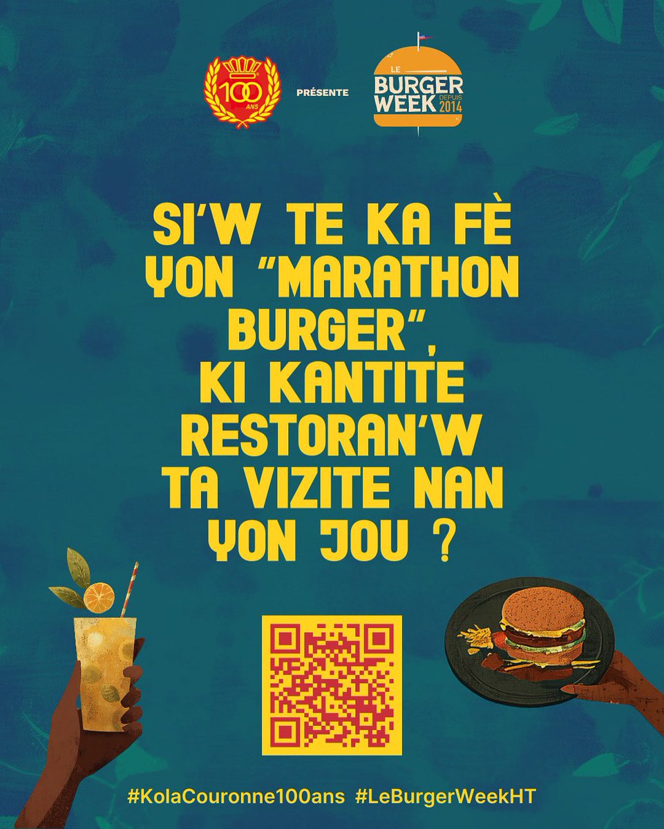 leburgerweekht's tweet photo. Nou beswen konen !
#LeBurgerWeekHaiti #LeBurgerWeekHT #LaCouronne100ans https://t.co/aEjSmFcx1z