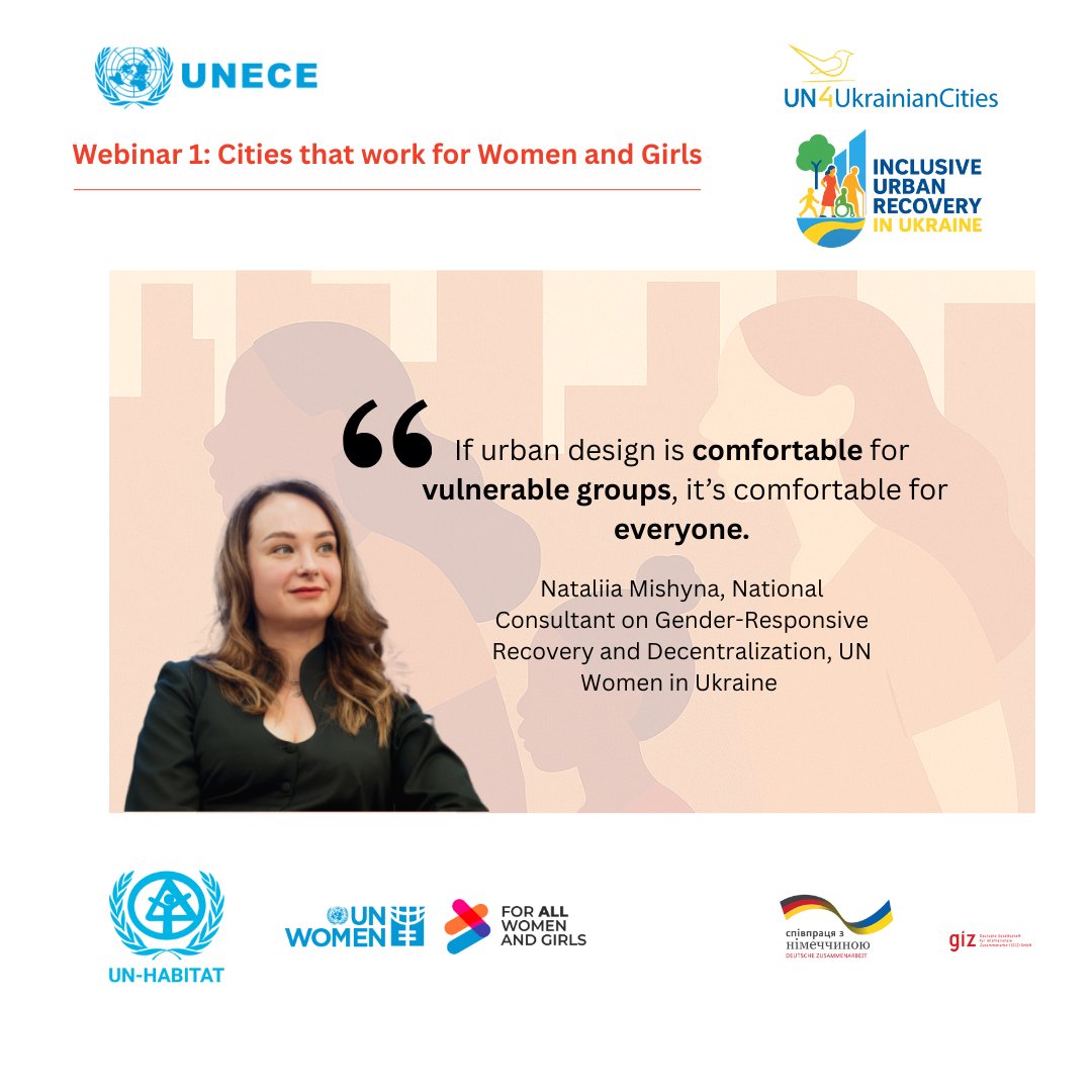 ⚡️Kicking off our #UN4UkrainianCities webinar series!

🏙️Our first session, “Cities that Work for Women and Girls”, brought together partners @UNHabitat, <a href="/UN_Women/">UN Women</a> &amp; <a href="/giz_gmbh/">GIZ</a> to discuss gender-transformative urban recovery in 🇺🇦.

🌟 Inspiring ideas on inclusive cities!