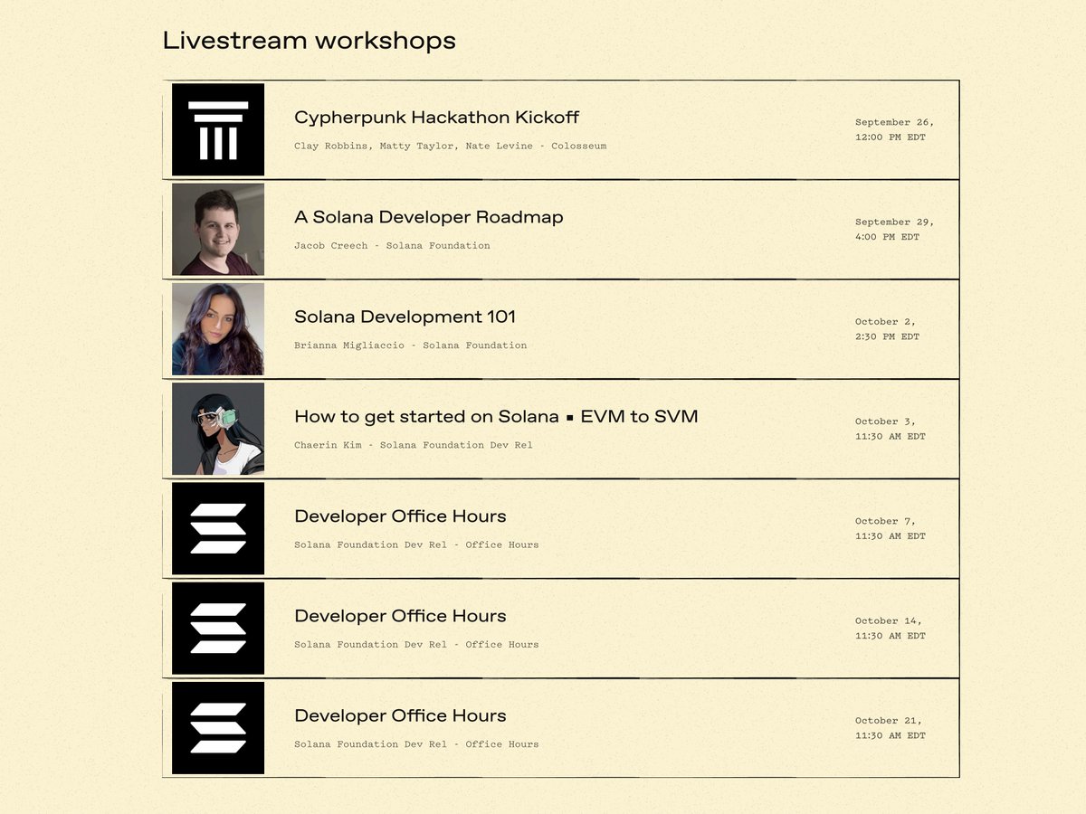 colosseum's tweet image. 3/ @mattytay, @crabbylions, and @n8levine will be kicking off the livestream workshop schedule tomorrow at 12pm EDT where they will discuss how to set yourself up for success in the competition.
