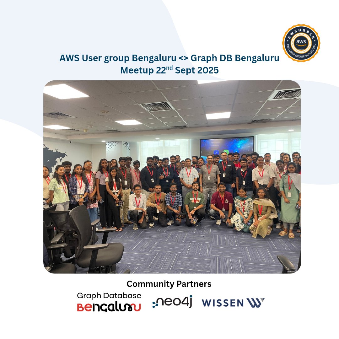 awsugblr's tweet image. Big thanks to our community partners Graph DB Bengaluru, @neo4j, and @wissen_tech for making this possible.

👉 If you’d like to attend future events, become a member of AWS User Group Bengaluru: meetup.com/awsugblr

#AWS #Neo4j #GraphDB #AWSCommunity #Bengaluru