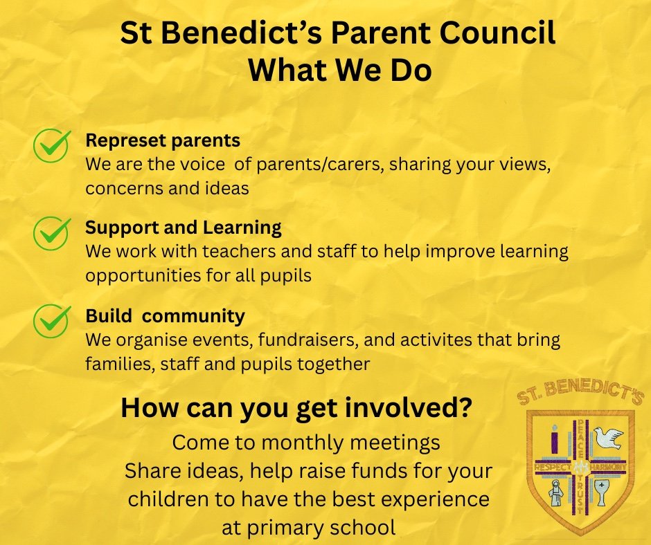 StbenedictsPC's tweet image. 💛 WE NEED YOU!!🖤
We need more members for our Parents Council.
The first meeting
Tuesday 30th September 5-7pm.  
Without your help the children will receive less opportunities and treats at special occasions throughout the school year. 💛🖤
