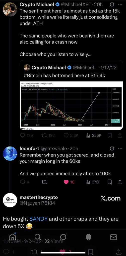 this guy <a href="/MichaelXBT/">Crypto Michael</a> 'this week, this month, this year' blocked me and others for exposing him.  He is charging $150 to join his group😂