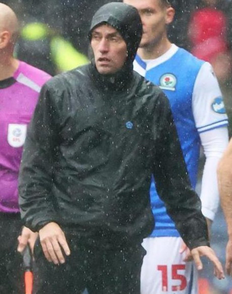 Don't underestimate the genius of McKenna.
Rather than shout constantly at the ref, he went for the more subtle approach of putting his hood up and looking like a poor drowned rat school kid! #itfc