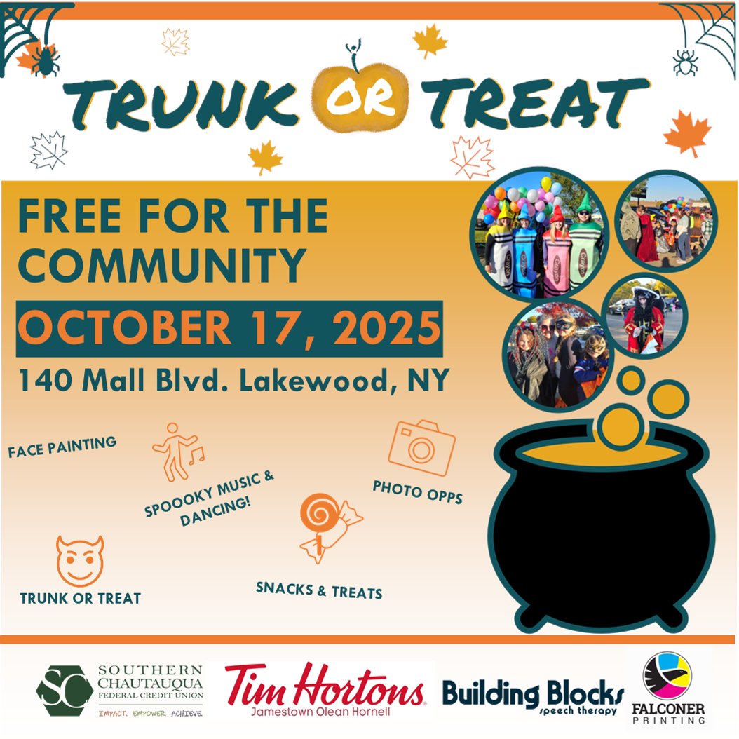 🎃 Our annual FREE Trunk or Treat is back! 🎃 Join us Oct 17, 4:00–6:30 PM at Aspire of WNY’s Southern Tier Office for candy, cider, music, face painting, photo spots &amp; more! Pre-register for prize entries (not required to attend): aspirewny.org/trunk-or-treat/