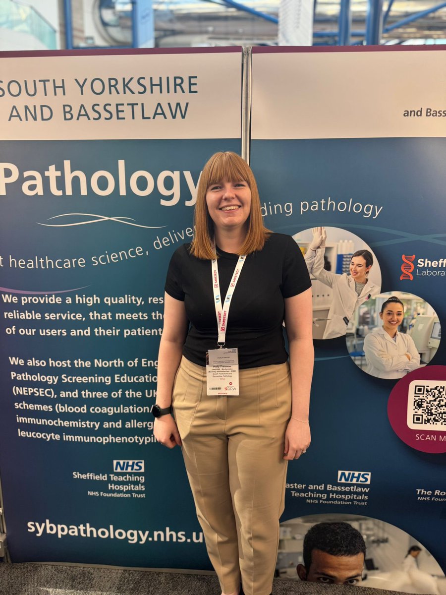 👋 Meet Holly Freeman!
Holly runs the Vitamin Service at Rotherham and is here with us at #IBMSCongress. 🌟

Come and say hi at stand R7! 👩‍🔬💬

#TeamPathology #IBMS2025 #SYBP