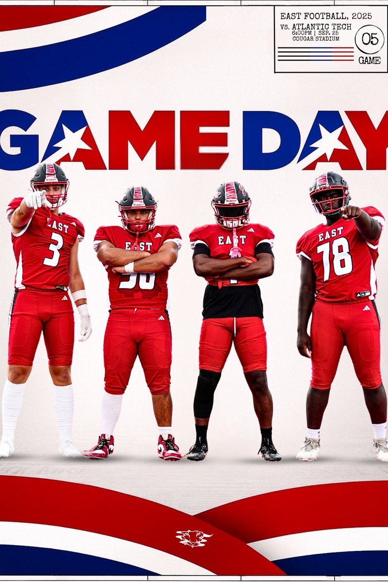 GAMEDAY ‼️‼️ USA theme 🇺🇸
📍HOME at Cherry Hill East 
⏰ 6:00 pm kickoff 
🏈 Chance to go 5-0!
🎟️ gofan.co/event/4065608
Rain or shine under the lights 🔴⚪️⚫️
#TheNewStandard #FACTS