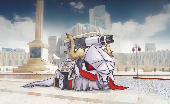 "A gleaming gun, a sturdy shield. Right as they fall into a daze, the bean knight appears before them." #Arknights #アークナイツ #明日方舟
