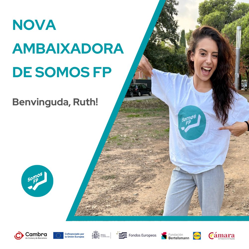 CambraBCN's tweet image. Donem la benvinguda a la Ruth, la primera ambaixadora del programa #SomosFP!

Aquesta iniciativa té com a objectiu donar visibilitat i prestigi a la #FormacióProfessional arreu del país, construint una comunitat d’ambaixadors/es que comparteixin la seva experiència i ajudin a…