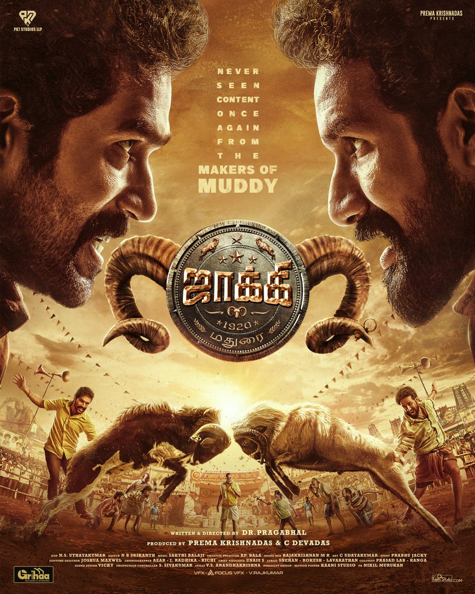 🔥 The wait is finally over!  PK7 Studios proudly presents the Official Motion Poster of #JOCKEY – Never seen content once again from the makers of #Muddy.
Goat Fight • Action • Drama • Adventure

Watch NOW: youtu.be/ifLkANDFeps

<a href="/actoryuvan/">Yuvan Krishna</a> • <a href="/ridhaankrishna/">Ridhaan Krishnas</a> •