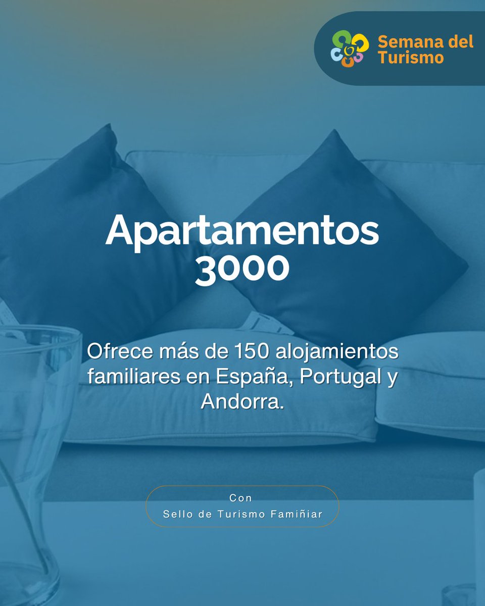 🏡 Apartamentos 3000 (con Sello de Turismo Familiar): amplios, totalmente equipados y con espacios pensados para familias de todos los tamaños, tanto en playa como en montaña.