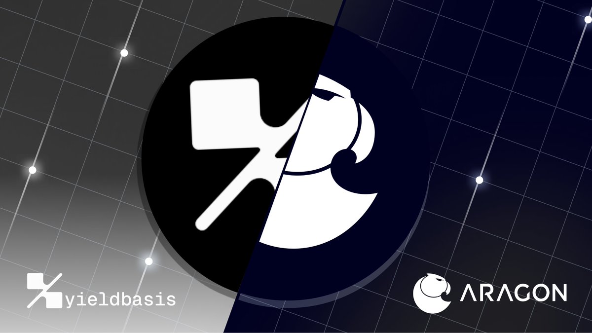AragonProject's tweet image. ve-lockers and gauges were pioneered by @curvefinance on Aragon OS, becoming the cornerstone of DeFi tokenomics.

Now, the same team launches @YieldBasis’ tokenomics and governance on the new generation Aragon OSx.