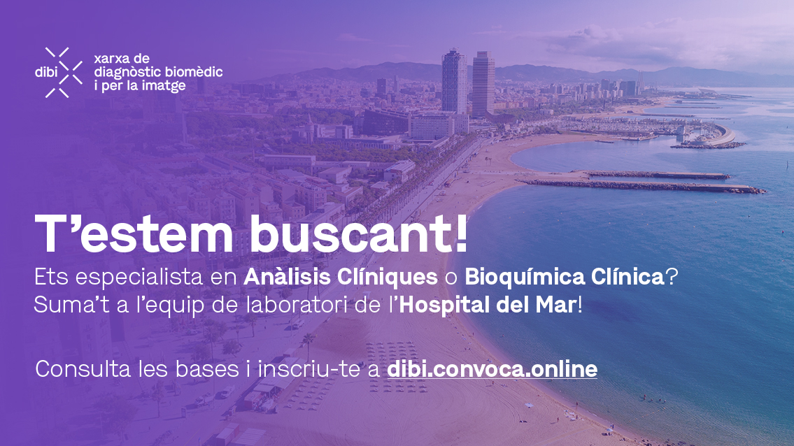 Dibi· Xarxa de diagnòstic biomèdic i per la imatge (@dibixarxa) on Twitter photo 🔔 Ets especialista en #AnàlisisClíniques o #Bioquímica Clínica?
🏥 Uneix-te al laboratori de l’<a href="/hospitaldelmar/">Hospital del Mar</a>, un projecte amb molta projecció.
📝 Convocatòria i inscripció: tuit.cat/9o6Wn 🔔 Ets especialista en #AnàlisisClíniques o #Bioquímica Clínica?
🏥 Uneix-te al laboratori de l’<a href="/hospitaldelmar/">Hospital del Mar</a>, un projecte amb molta projecció.
📝 Convocatòria i inscripció: tuit.cat/9o6Wn