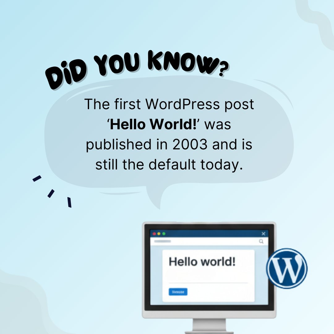 cool_plugins's tweet image. From Hello World! to powering the web 🌍

#WordPress #HelloWorld #WebHistory #WordPressJourney #WPCommunity