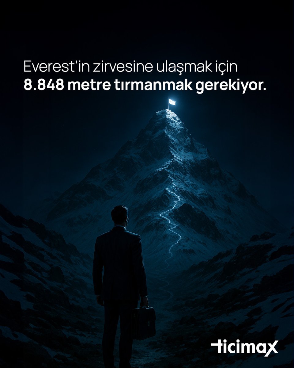 Her zirvenin kendine özgü bir yolu var. Everest için 8.848 metre,e-ticarette zirve için ise Ticimax yeter.

ticimax.com

#Ticimax #MaxTicaret #Eticaret
