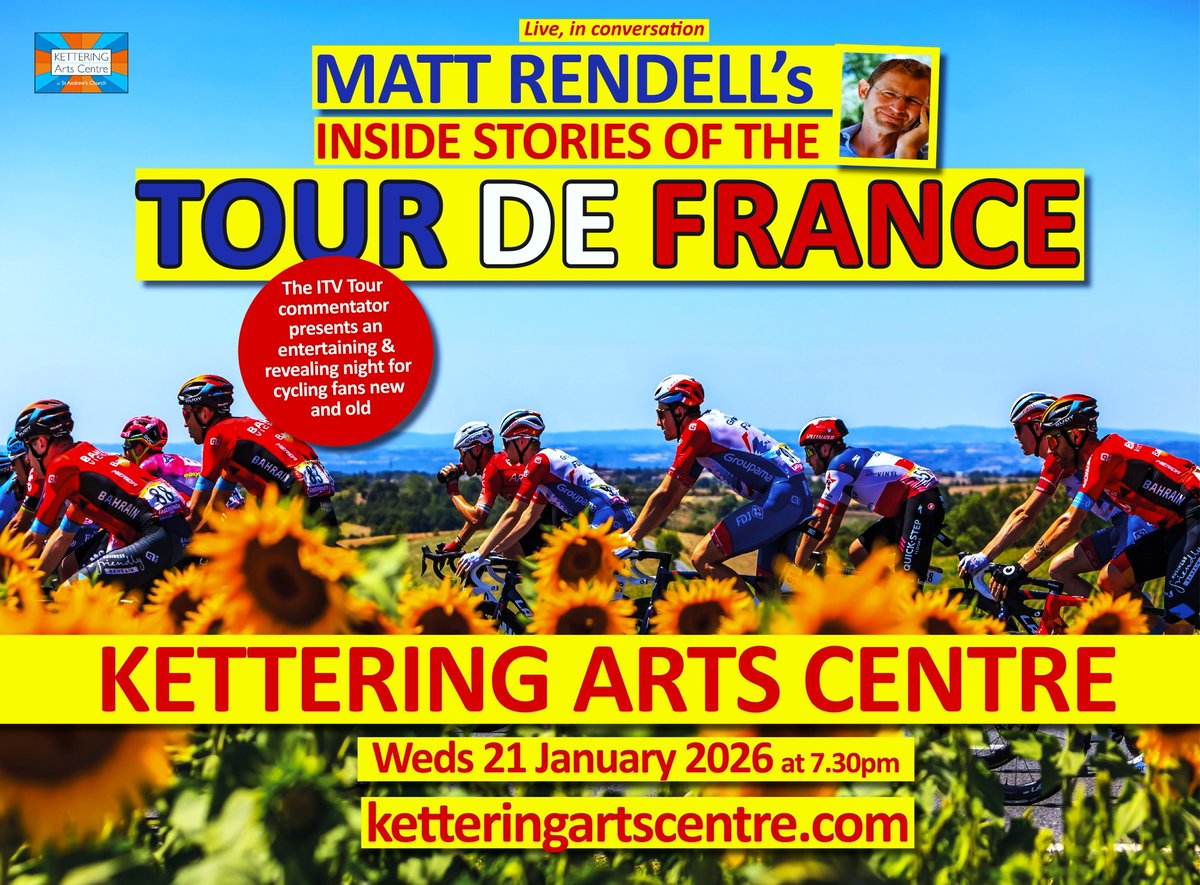 First show of 2026 is on sale now! A night at <a href="/Ketteringarts/">Kettering Arts Centre</a> with ITV Tour de France commentator <a href="/mrendell/">Matt Rendell @mattrendell@indieweb.social</a> on Weds 21 Jan. #Kettering #cycling tickettailor.com/events/radioda…