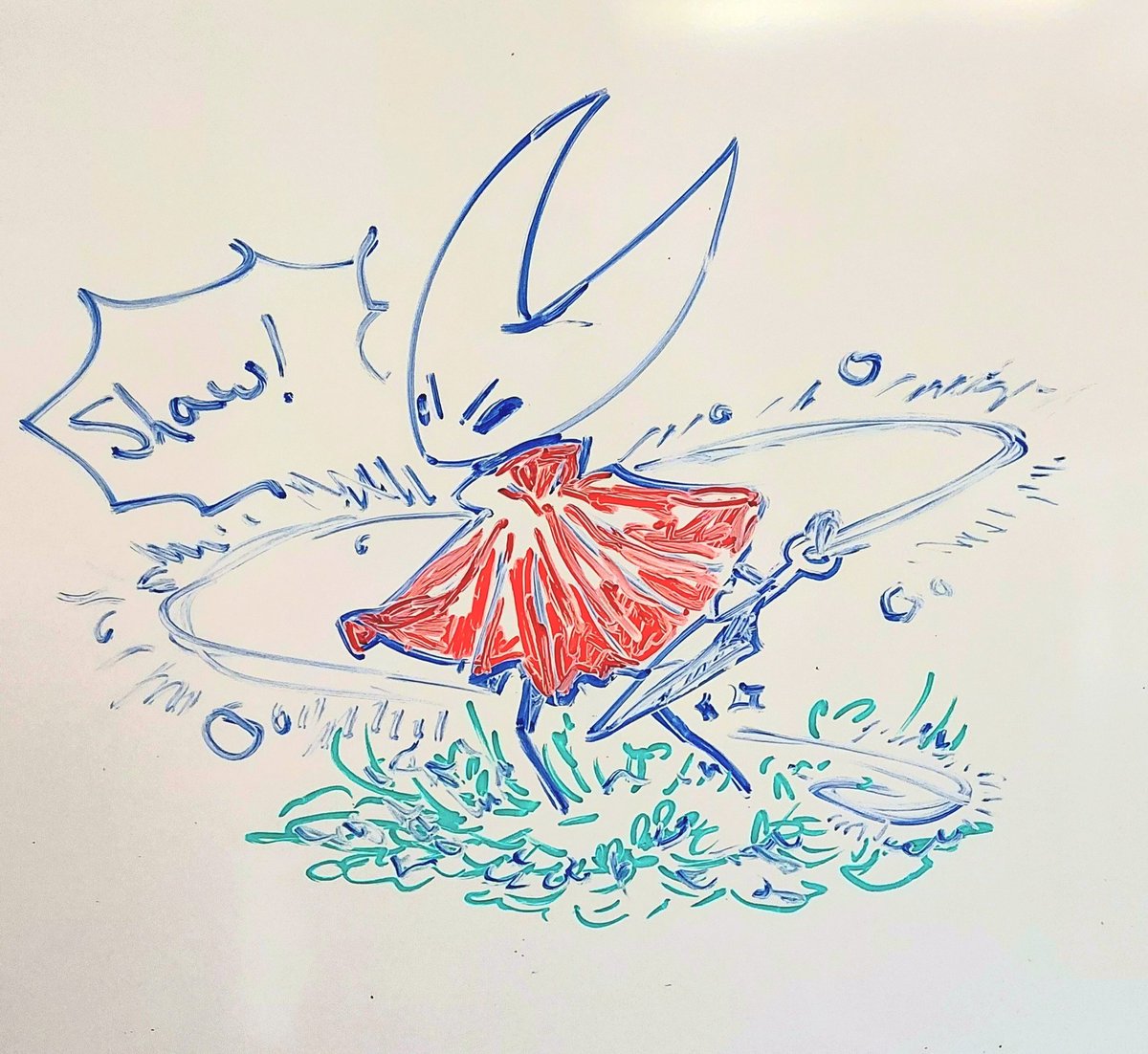 Whiteboard hornet... hello my friend...still need to beat silk song but.... its long... and very good