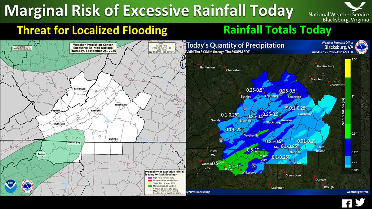 Showers and thunderstorms are expected this afternoon &amp; evening, some of which may produce heavy rain that may result in localized flash flooding, especially where this storms pass repeatedly over the same locations.