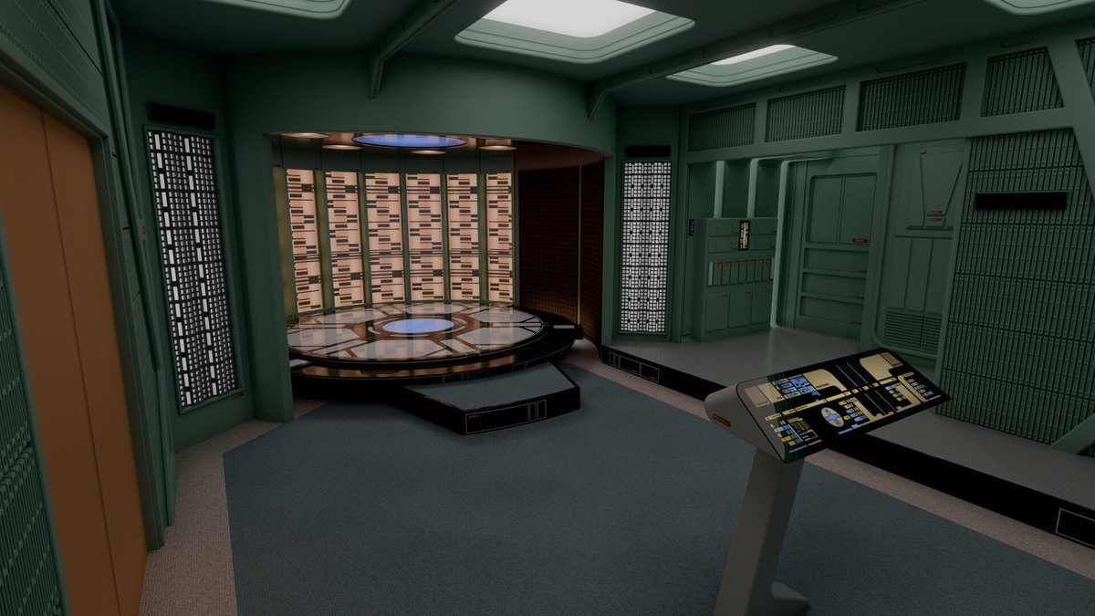 DaveBlass's tweet image. Evolution.  The Transporter Room of the USS Enterprise G and the USS Enterprise D