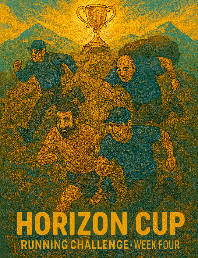 chorizonsuk's tweet photo. Get ready for the 𝟕-𝐃𝐚𝐲 𝐑𝐮𝐧𝐧𝐢𝐧𝐠 𝐂𝐡𝐚𝐥𝐥𝐞𝐧𝐠𝐞! Lee and Tom are leading the pack, but anything can happen. 𝟕 𝐫𝐮𝐧𝐬, 𝟓𝐤𝐦 𝐦𝐢𝐧𝐢𝐦𝐮𝐦 𝐞𝐚𝐜𝐡 𝐝𝐚𝐲. Who will win? Follow #ChasingHorizons #HorizonCup for updates! 🏃‍♂️💥🏆 https://t.co/3EB6eFNpit