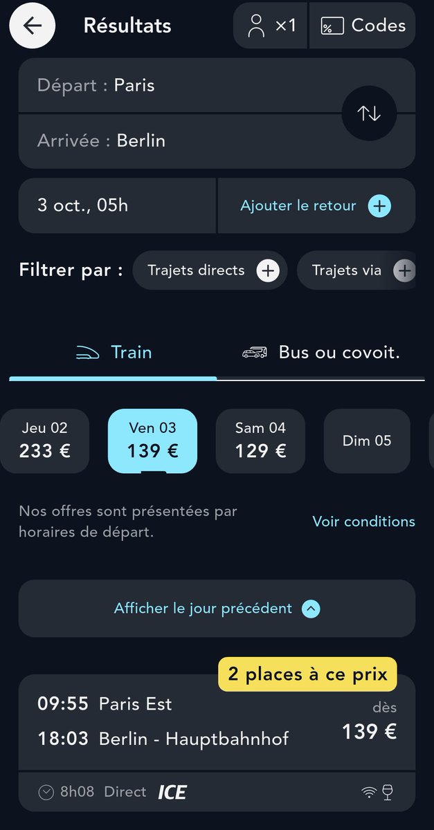 SBBTrainDriver's tweet image. Je me rends compte que la SNCF ne vend même pas de billets pour les trains de nuit Paris - Vienne/Berlin ?????

Mais c&apos;est du sabotage à ce niveau-là c&apos;est ouuuuuf