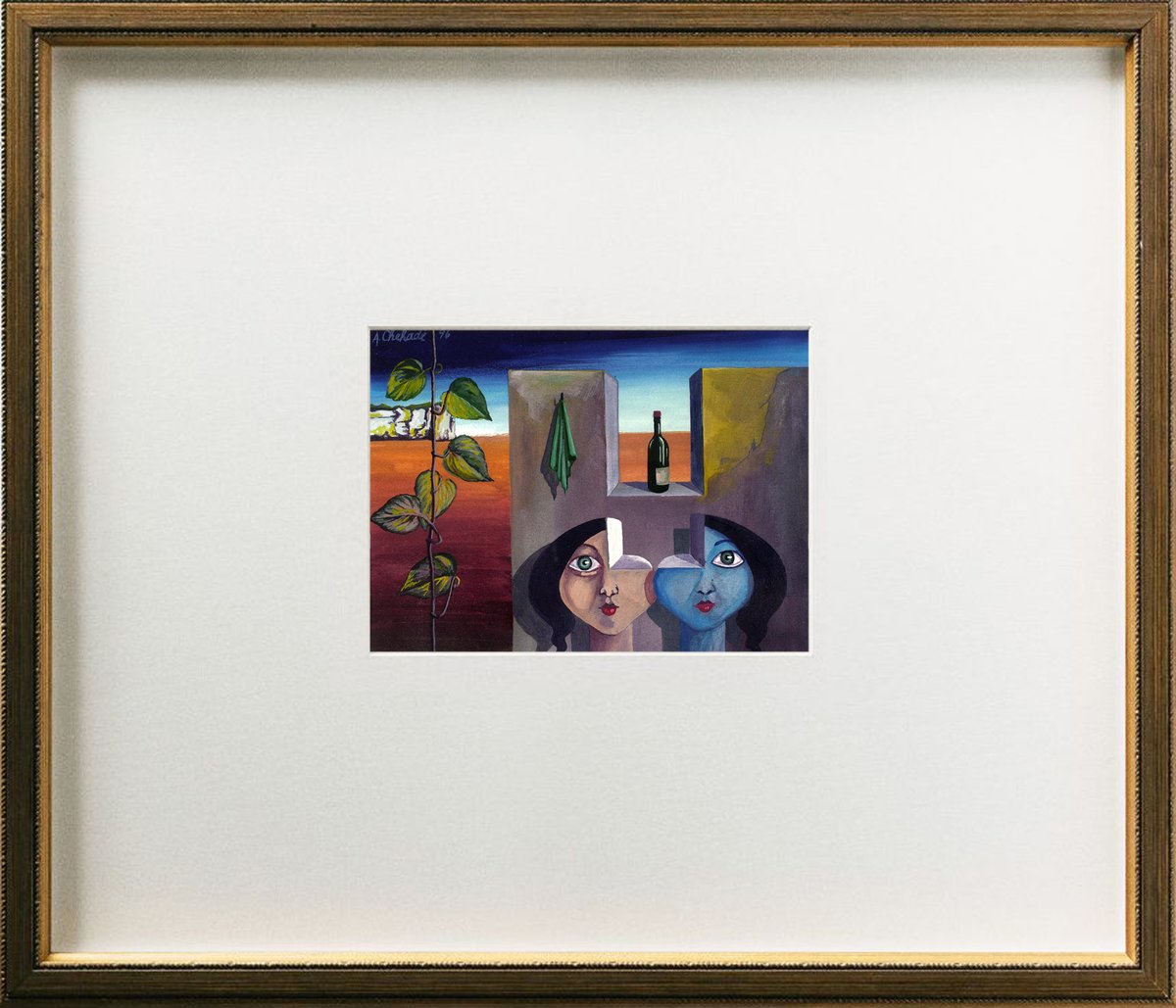 ChehadeAssaad's tweet image. The application of the phenomenological method to a work of art can lead to a point of transcendence of the method itself, where the author&apos;s intentions can be glimpsed—intentions that belong to a non-phenomenological order.

-Formalist Confusion (2), 1996.Gouache on paper.