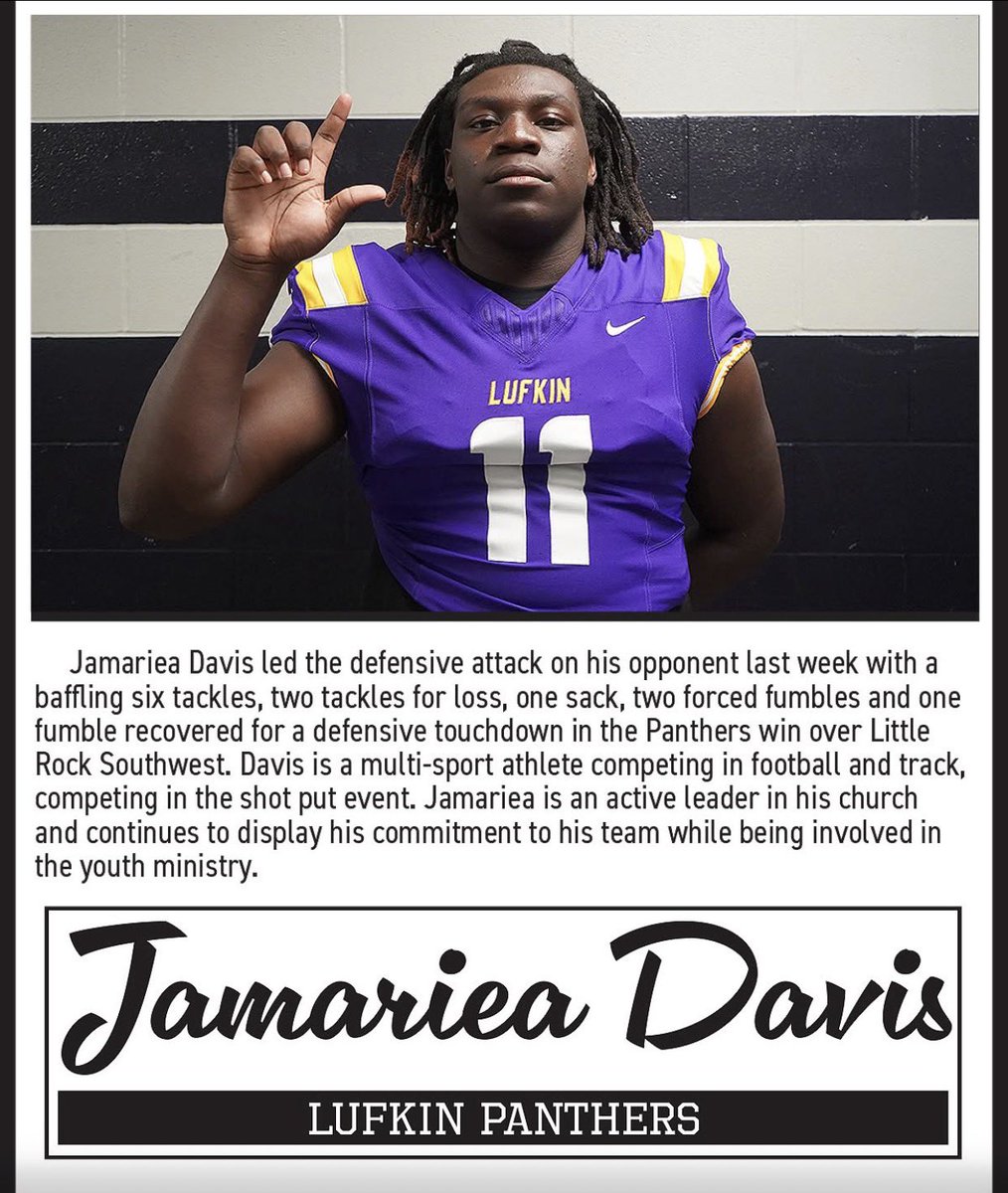 Once a panther, always a panther.thank god every day you wake up because, every day is not guaranteed.<a href="/CoachTegeler/">Kohlton Tegeler</a> <a href="/abseckLPFB/">Carl Abseck</a> <a href="/CoachLambino/">Coach Lamb 🏁</a> <a href="/KordellRodgers/">Coach Rod</a> <a href="/LufkinRecruit/">Lufkin Recruiting</a> <a href="/Lufkin_Sports/">LufkinPantherSports</a>