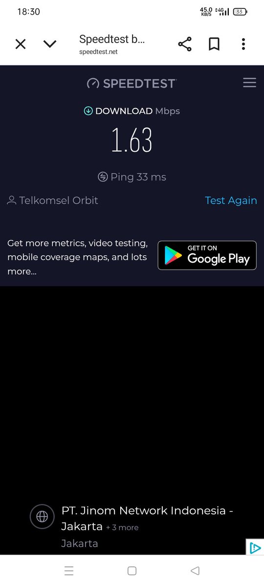 RRousthesa's tweet photo. Aku bangga pake @Telkomsel , tahun 2025 speednya cuma 1 mbps. https://t.co/5512OVq6i4