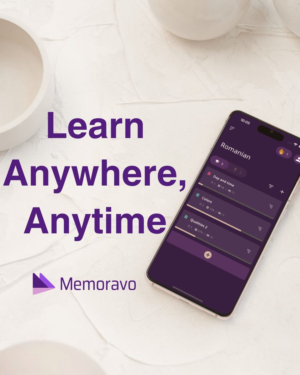 memoravo's tweet image. ✨ Master New Words Anytime, Anywhere! ✨
With spaced repetition &amp;amp; active recall, you’ll lock in what you learn and never forget it! 🧠💡

#LearnAnywhere #Memoravo #LanguageLearning #StudySmart #SpacedRepetition #ActiveRecall #VocabularyBuilder #StudyHacks #Flashcards