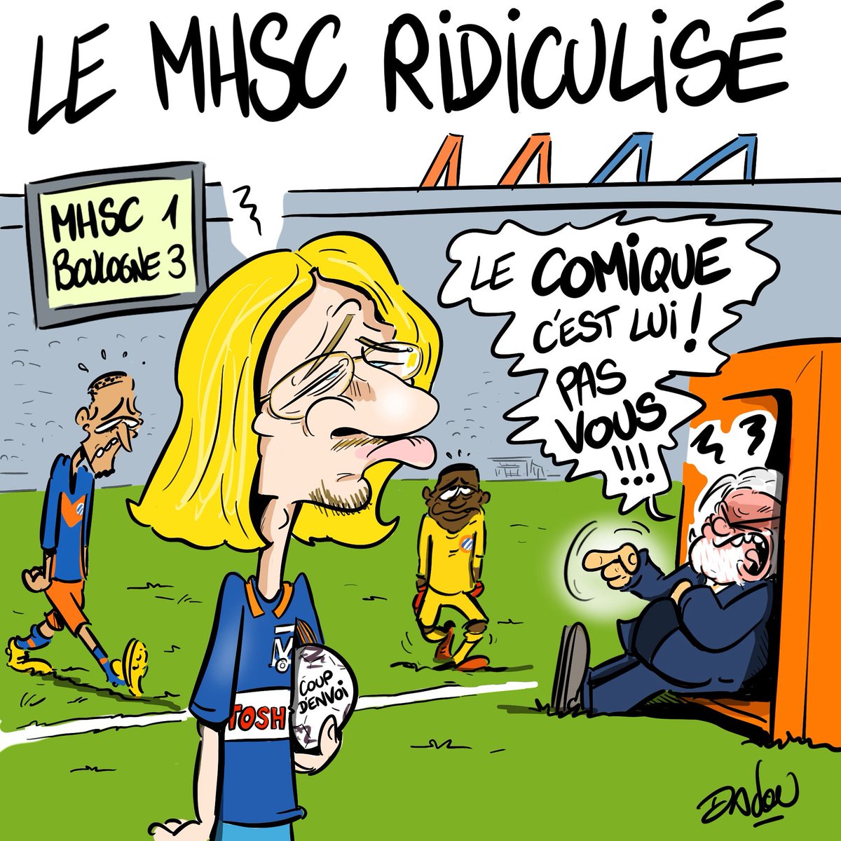 ✏️DADOU (@dadoubd) on Twitter photo FOOT LIGUE 2
Malgré le coup d’envoi donné par Paul Mirabel, le MHSC s’incline à domicile 3-1 contre l’avant-dernier
Dessin <a href="/Midilibre/">Midi Libre</a> aujourd’hui
#Dadou✍🏻 dadoubd.com
#mhsc #teammhsc #montpellier #caricature FOOT LIGUE 2
Malgré le coup d’envoi donné par Paul Mirabel, le MHSC s’incline à domicile 3-1 contre l’avant-dernier
Dessin <a href="/Midilibre/">Midi Libre</a> aujourd’hui
#Dadou✍🏻 dadoubd.com
#mhsc #teammhsc #montpellier #caricature