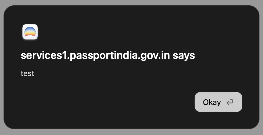 when you test the government websites :))
javascript injection XD
<a href="/passportsevamea/">PassportSeva Support</a>