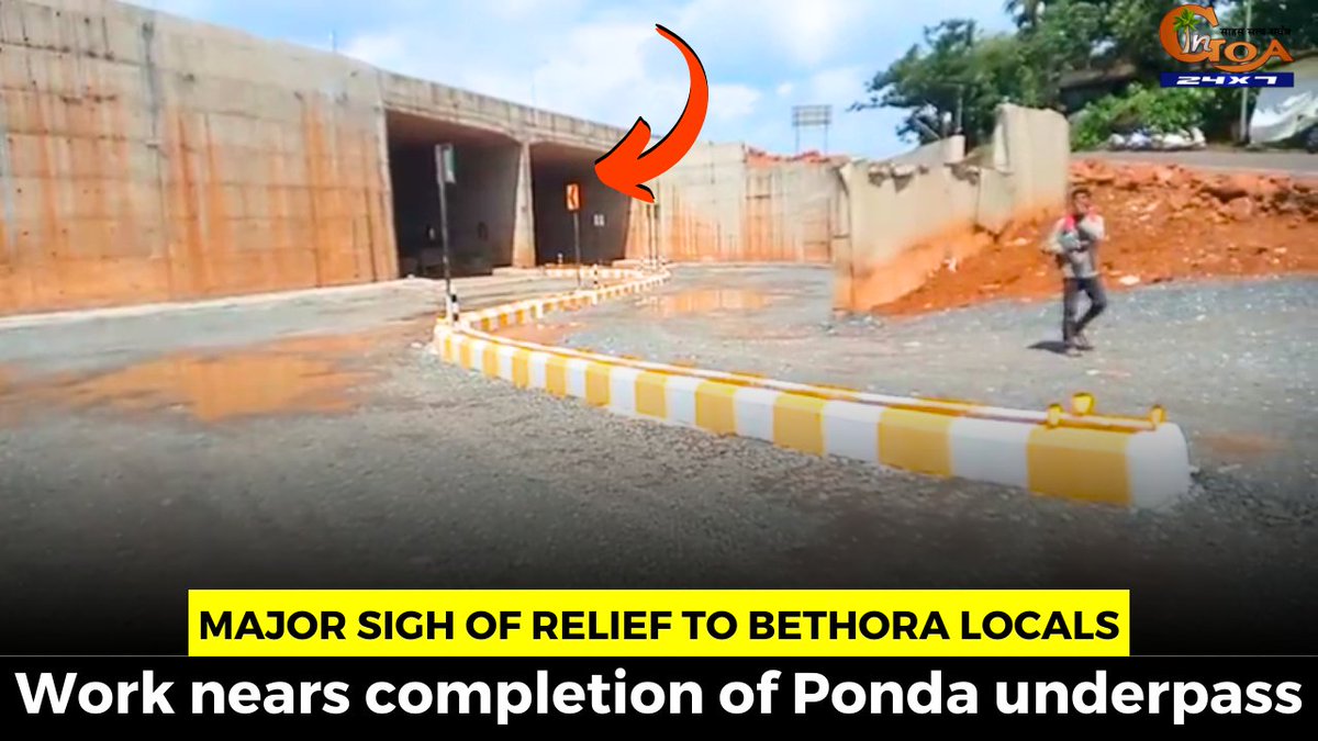 InGoa24x7's tweet photo. Major sigh of relief to Bethora locals. Work nears completion of Ponda underpass 
WATCH : https://t.co/0Yo6ejJ4t2

#Goa #GoaNews #Bethora #PondaBypass https://t.co/4Ja45IjyS1