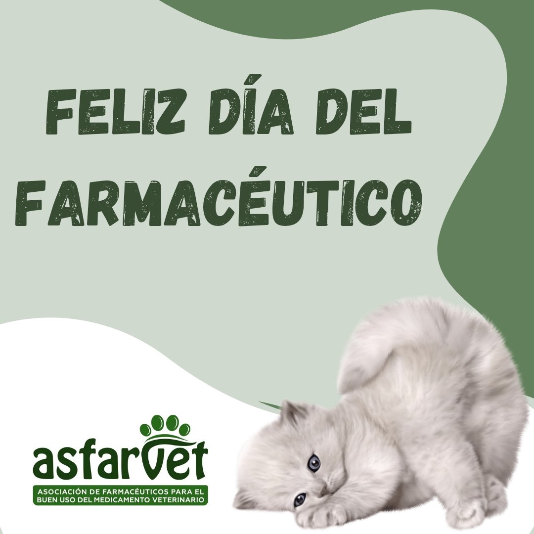 Feliz día a todos los farmacéuticos, que se preocupan por la salud humana  y animal, así como aquellos que se encuentran en la farmacia comunitaria,industria, hospitales, investigación, docencia, administraciones públicas...A todos desde Asfarvet os deseamos un muy feliz día