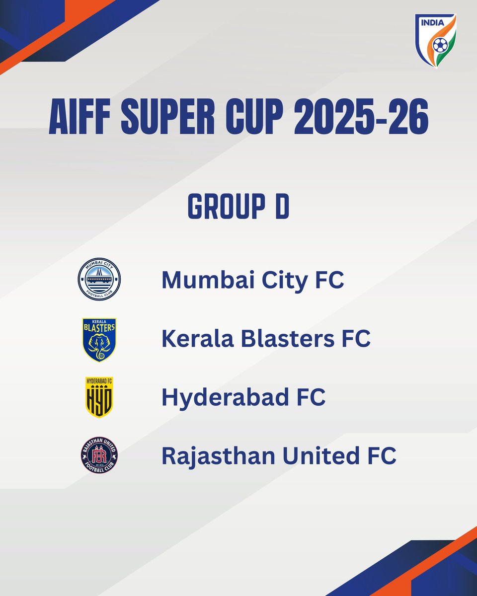 The 2025-26 #AIFFSuperCup draw is out 🏆

#IndianFootball ⚽️